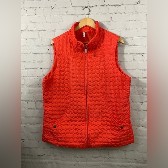 KATE PARK ORANGE LIGHTLY PADDED VEST WOMENS PLUS SIZE 1X - Picture 10 of 11